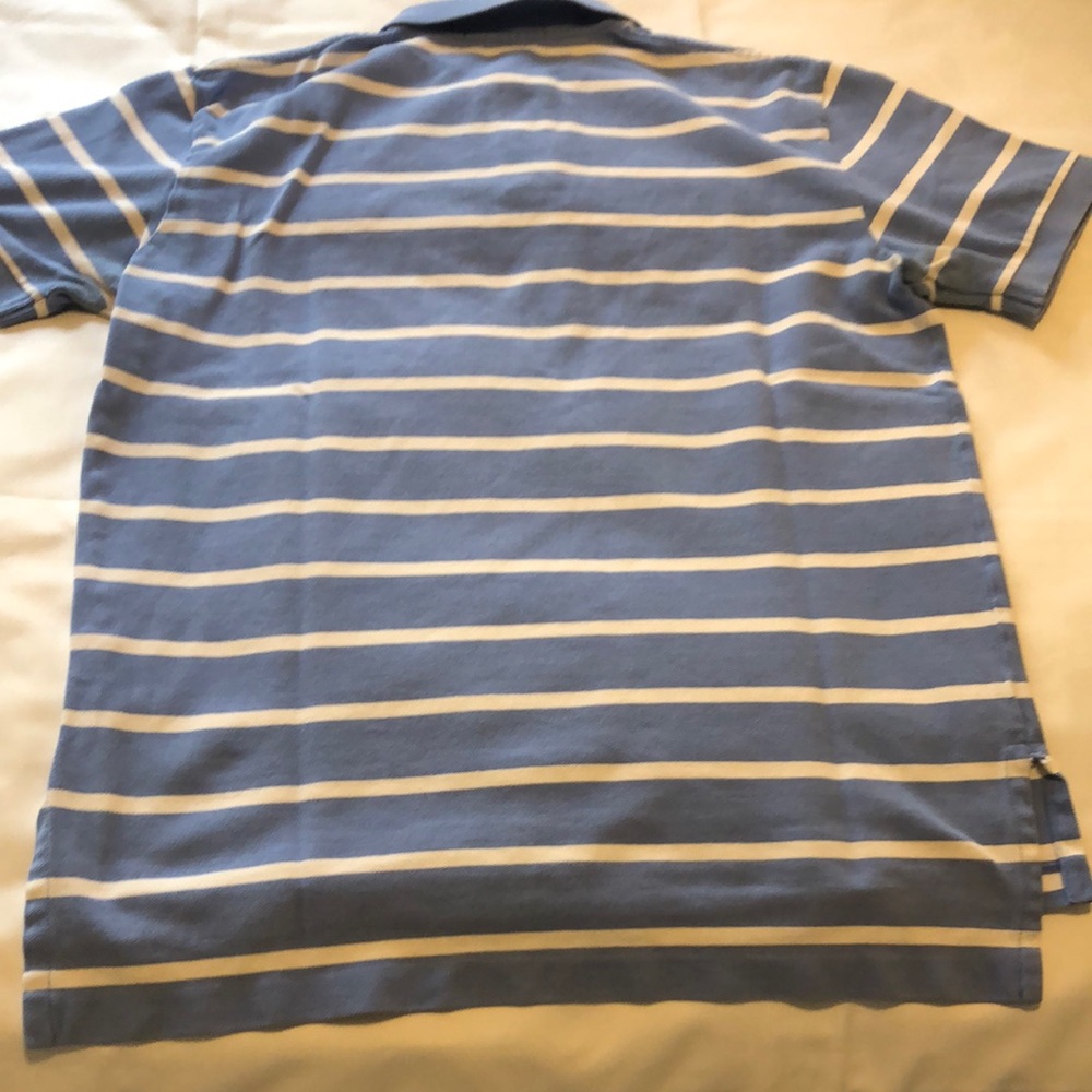 Polo Ralph Lauren Blue and White Striped Polo Shirt - Picture 4 of 4
